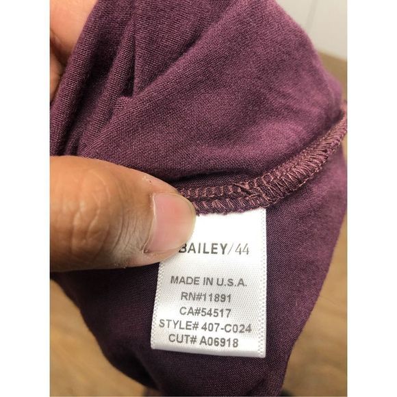 Bailey 44 Rem Tank Maroon Purple Highneck Shirt, Mesh Sheer Neck, Size Small - Picture 5 of 7